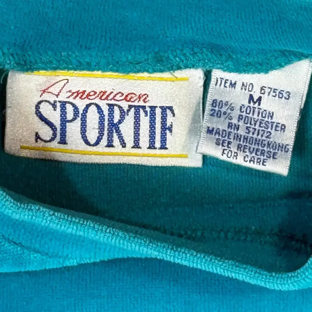 VTG Velour Tracksuit Set Teal Green Crown Fleur De Lis Embroidery Loungewear Med